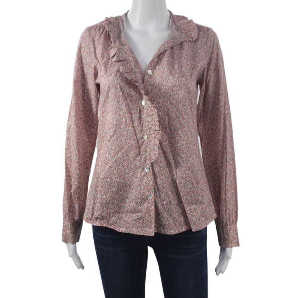 Amaia Women Basic Floral Cotton Long Sleeve Blouse Multicolor Size S
